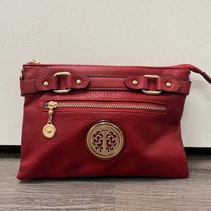 Mia K Farrow Women’s Crossbody or Clutch Leather Red Bag - NWT